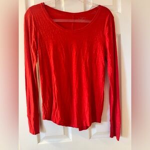 ann taylor LOFT women’s red long sleeve 100% cotton shirt